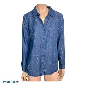Splendid Dark Blue Chambray Button Down Shirt S